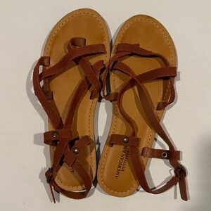 American Eagle Outfitters Tan Strappy Sandals
